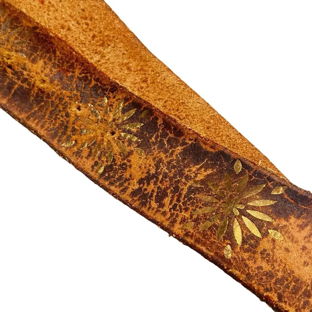 Western Boho women's distressed leather belt